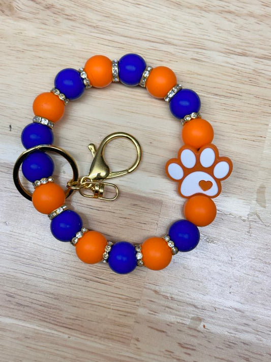 Tiger Paw Blue/Orange Wristlet