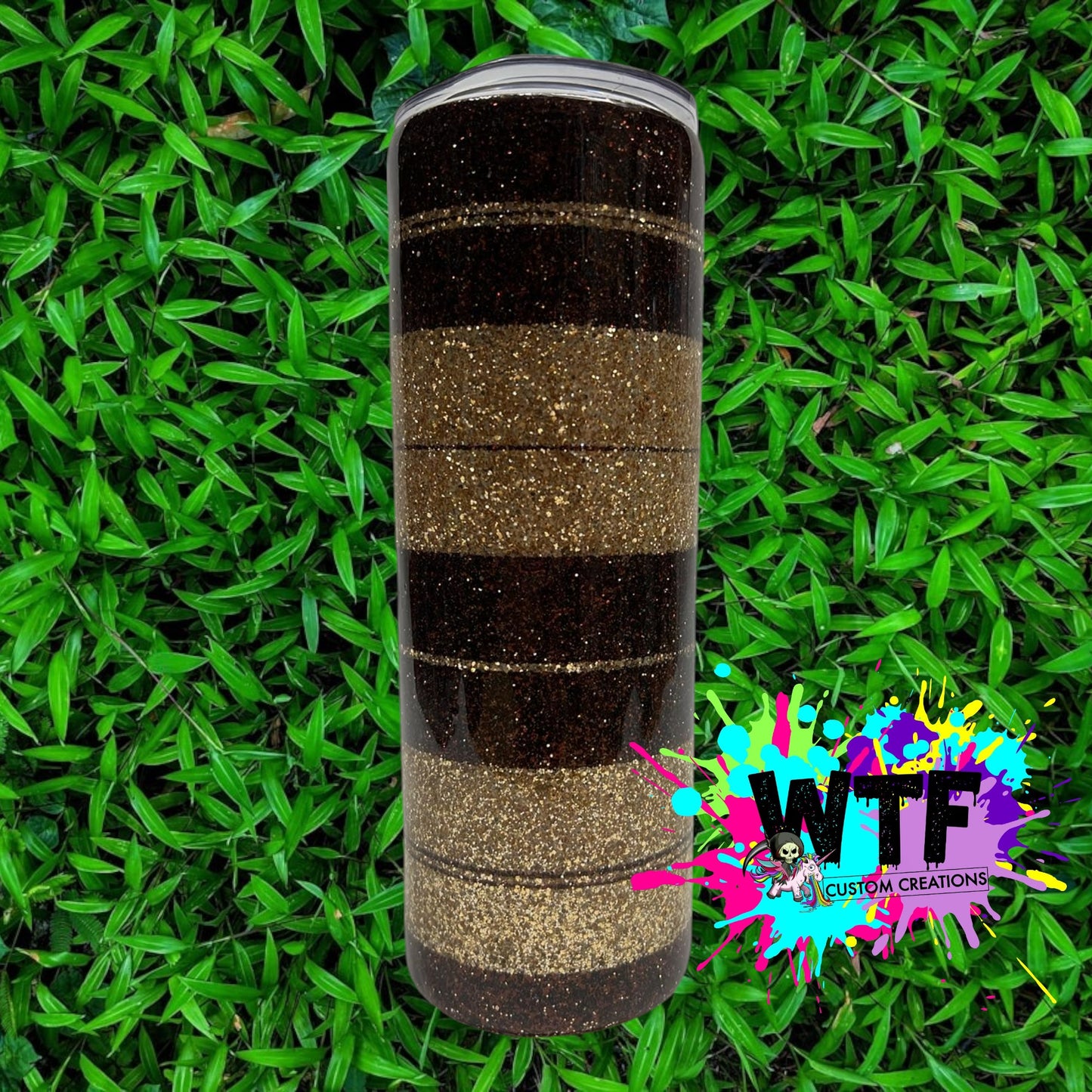 Striped Glitter Tumbler 20oz